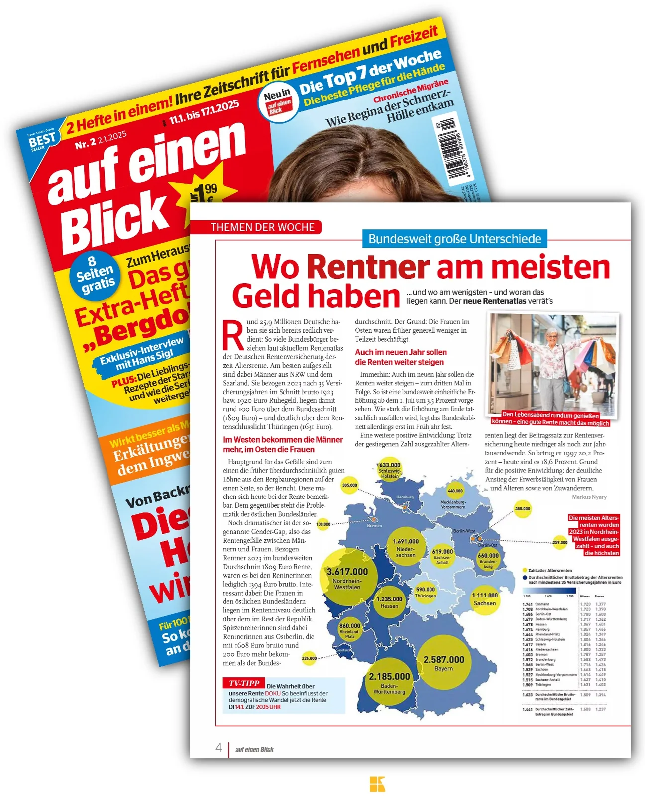 Abdruck: Wo Rentner am meisten Geld haben