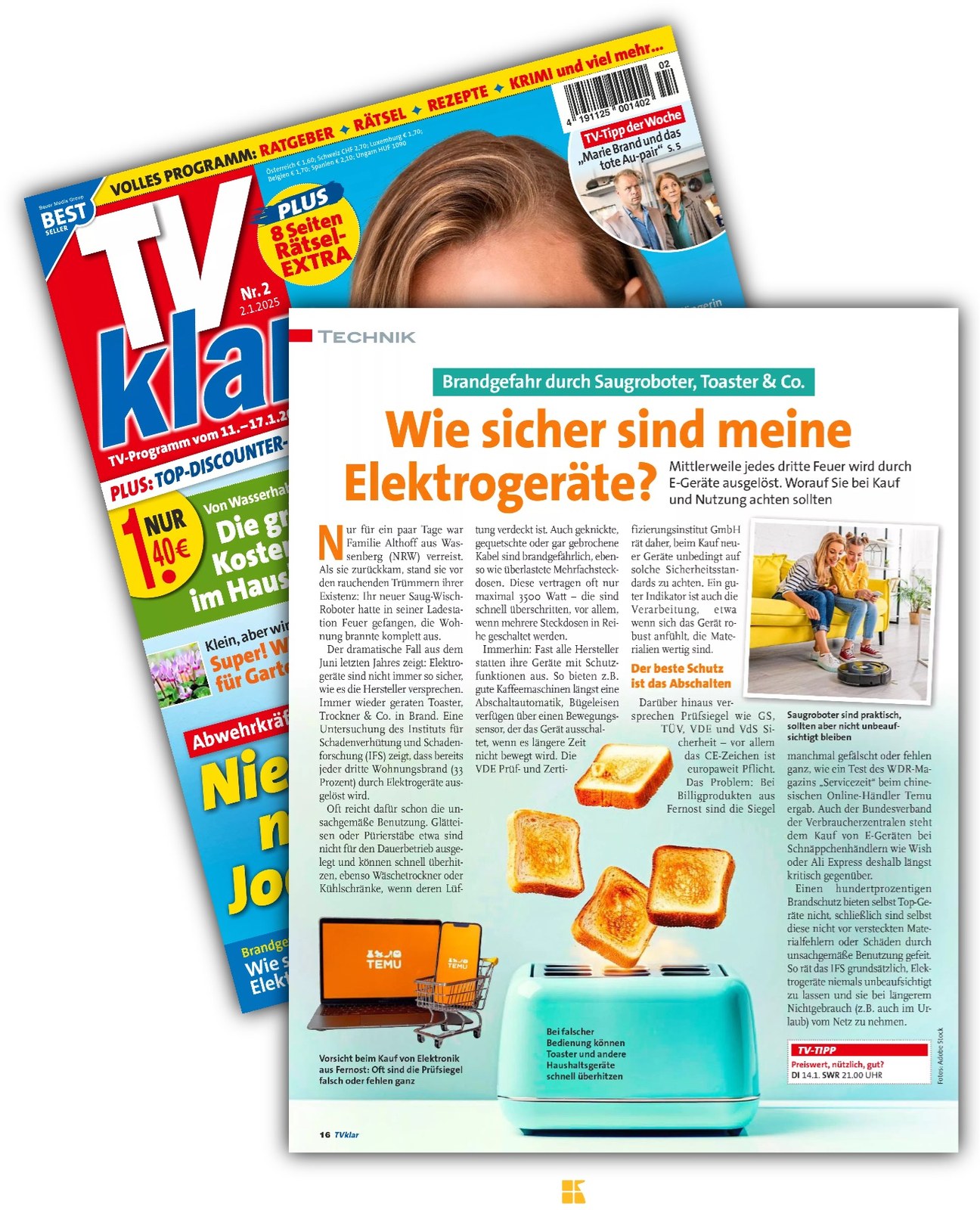 Abdruck zur Sicherheit von Elektrogeräten